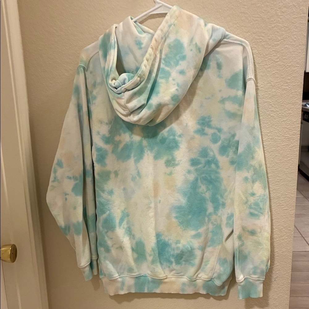 Aerie Women's Blue Tie Dye Hoodie - Picture 3 of 4